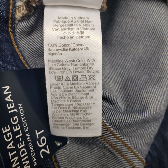 J.Crew Premium Edition Vintage Wide-Leg Jean Women 26T Drk Wash Denim Button Fly - Picture 4 of 12